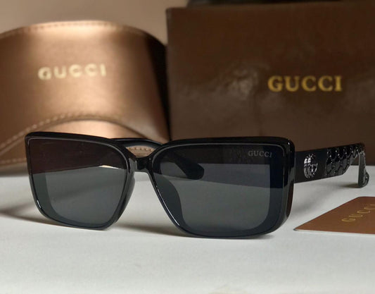 Gucci Rectangular Black Acetate Sunglasses