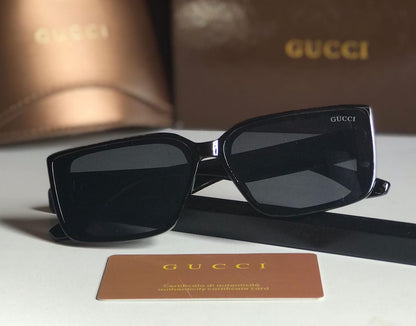 Gucci Rectangular Black Acetate Sunglasses
