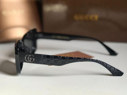 Gucci Rectangular Black Acetate Sunglasses