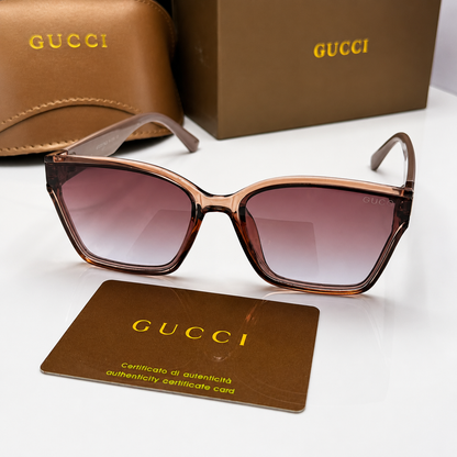 Gucci Rectangular Signature Sunglasses – Pink Brown Gradient Edition