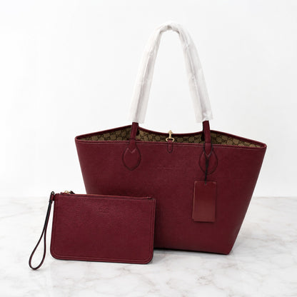 Gucci Reversible Leather Tote Bag with Pouch