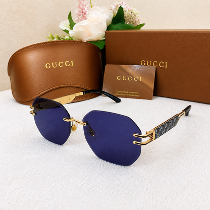 Gucci Rimless Hexagon Gradient Sunglasses