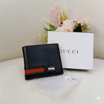 Gucci Signature Stripe Premium Leather Bifold Wallet