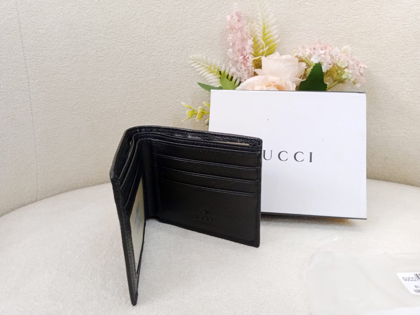 Gucci Signature Stripe Premium Leather Bifold Wallet