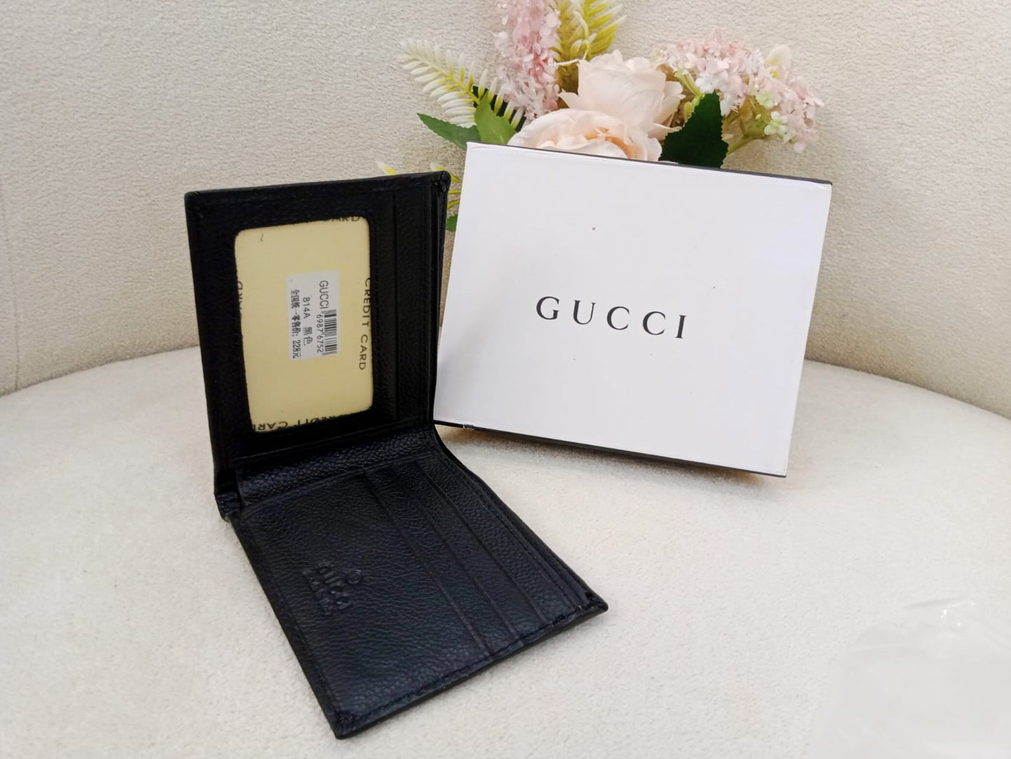 Gucci Signature Stripe Premium Leather Bifold Wallet