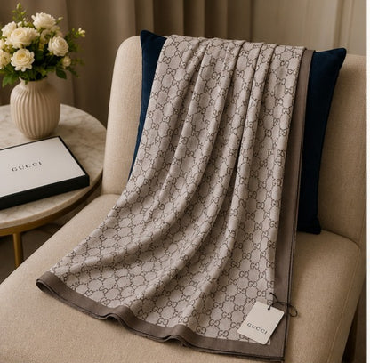 Gucci GG Monogram Luxury Stole – Light Beige