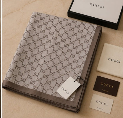 Gucci GG Monogram Luxury Stole – Light Beige