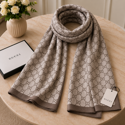 Gucci GG Monogram Luxury Stole – Light Beige