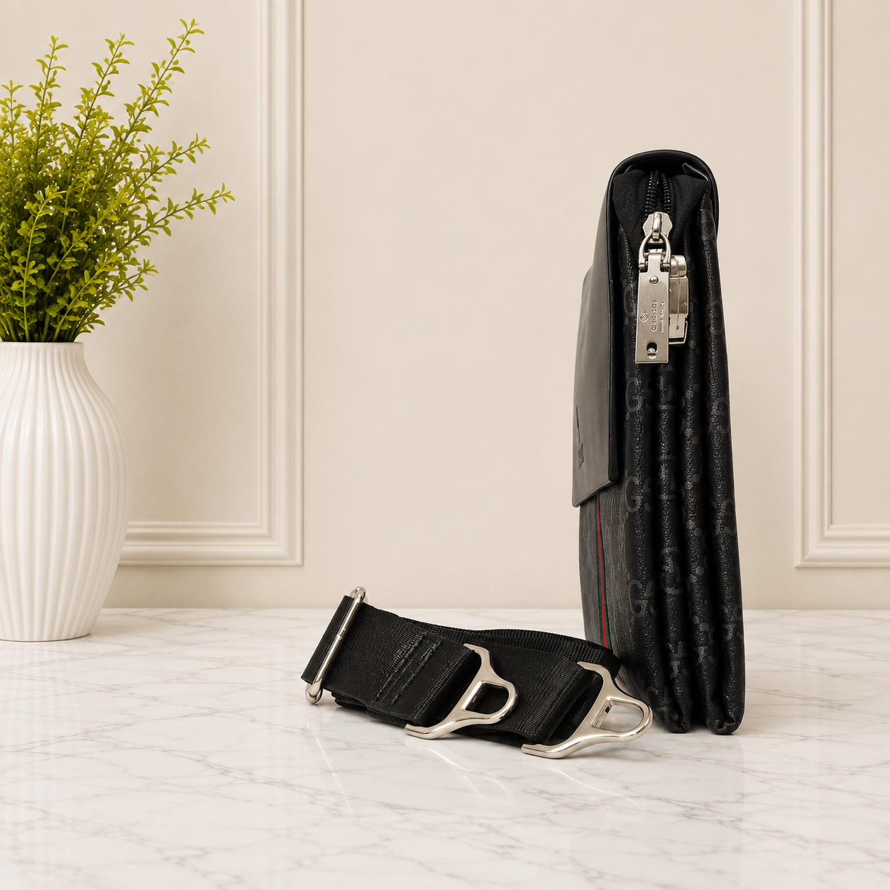 Gucci GG Supreme Web Stripe Messenger Bag