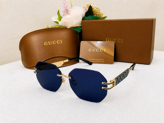 Gucci Rimless Hexagon Gradient Sunglasses