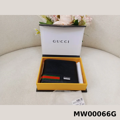 Gucci Signature Stripe Premium Leather Bifold Wallet