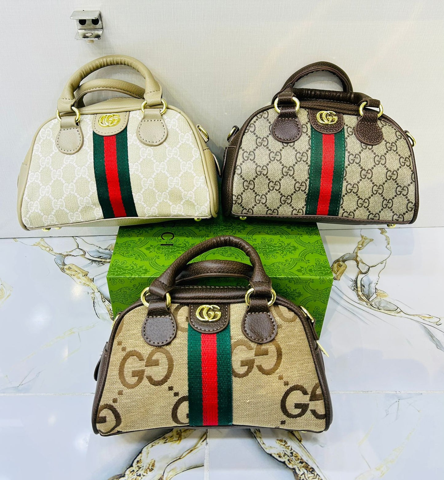 Gucci Ophidia Mini Boston Bag (GG Canvas with Web Stripe)
