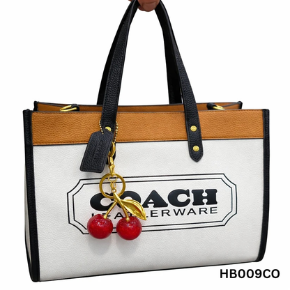 Coach Field Tote 22 with Cherry Charm (Color block Edition)