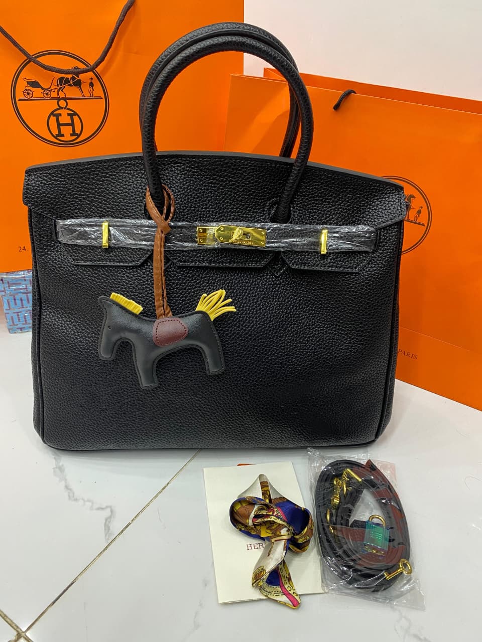 Hermès Birkin Leather Tote Bag Official Model # BK35