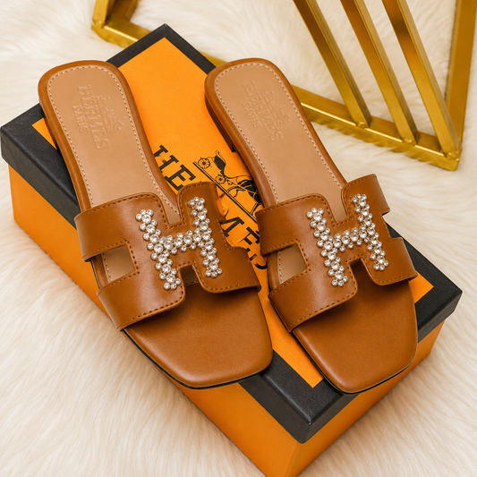 Hermès Crystal H Slide Sandals