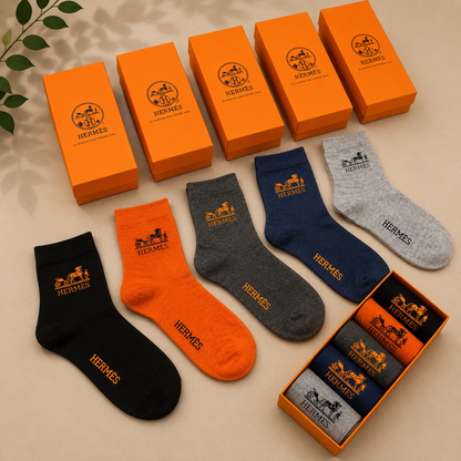 Hermès Equestrian Logo Premium Crew Socks