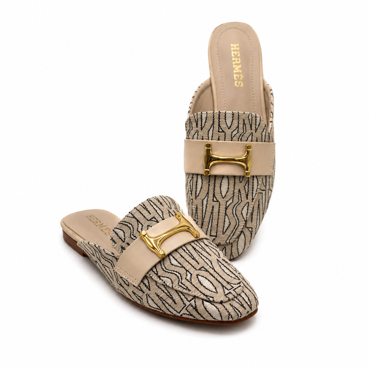 Hermès H-Accent Jacquard Mule Loafers
