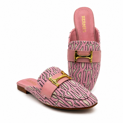 Hermès H-Accent Jacquard Mule Loafers