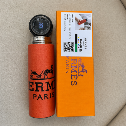 Hermès Inspired Thermal Bottle – Orange Classic (Paris Style)