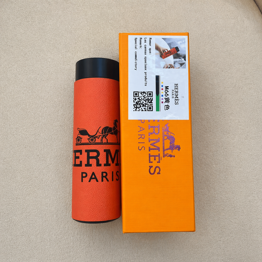 Hermès Inspired Thermal Bottle – Orange Classic (Paris Style)