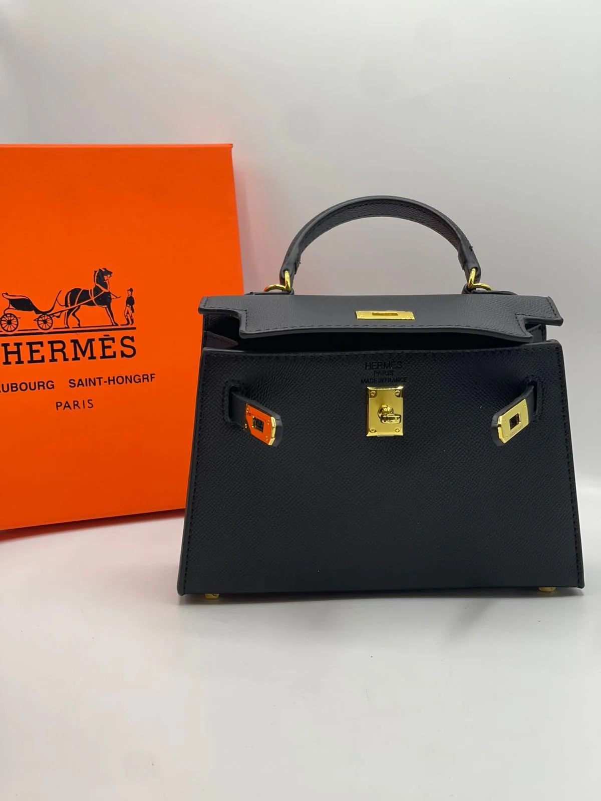 Hermès Mini Kelly Style Top Handle Bag - Black