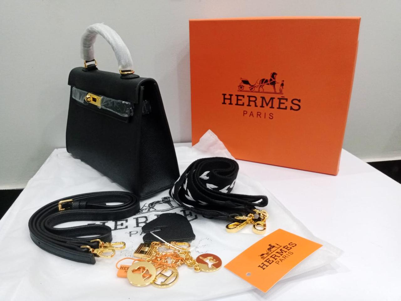 Hermès Mini Kelly Style Top Handle Bag - Black