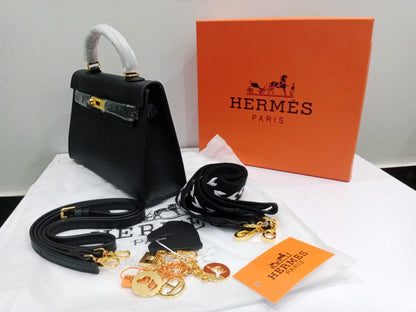 Hermès Mini Kelly Style Top Handle Bag - Black