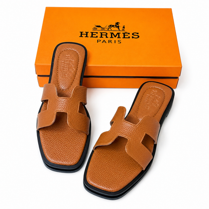 Hermès Oran Leather Slide Sandals