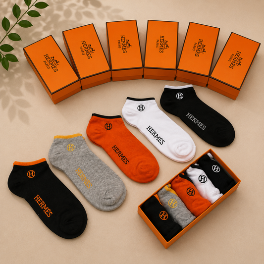 Hermès Signature Logo Premium Ankle Socks