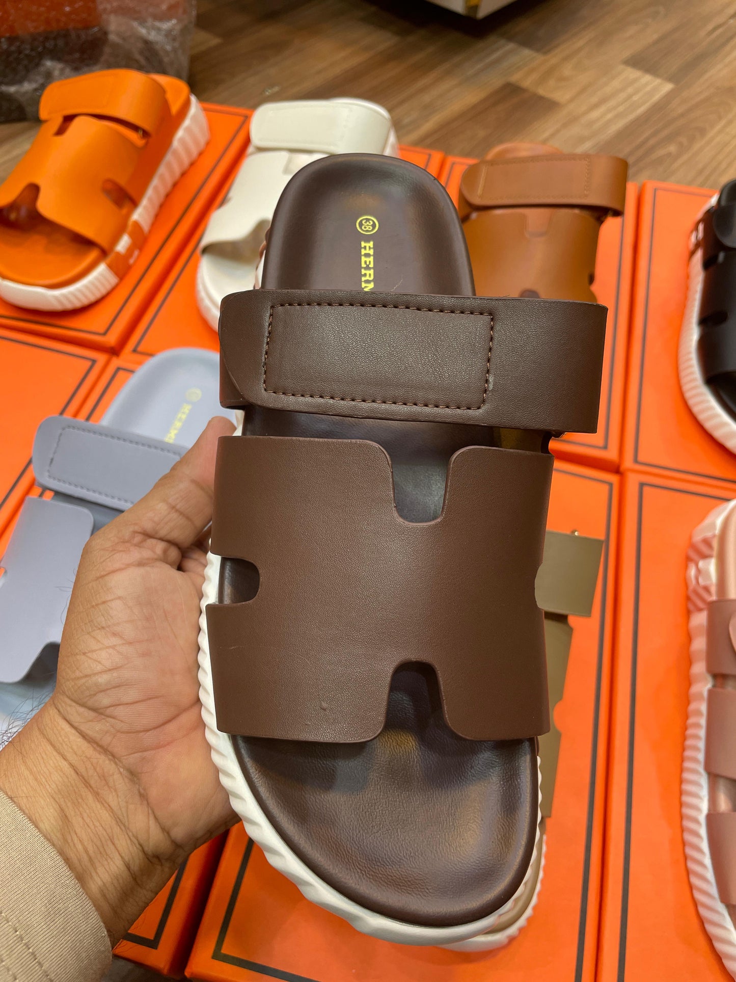 Hermès Style H-Cut Platform Slides