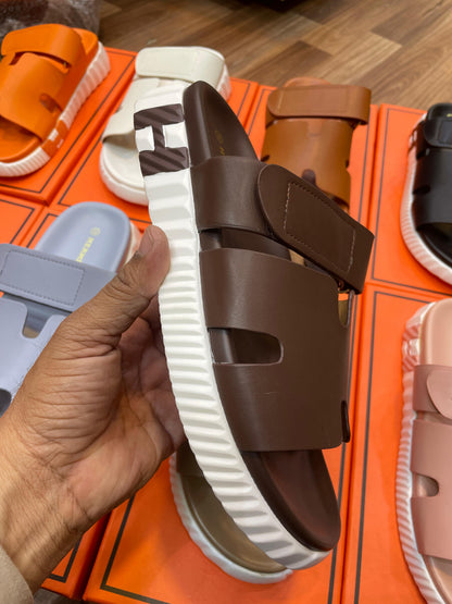 Hermès Style H-Cut Platform Slides