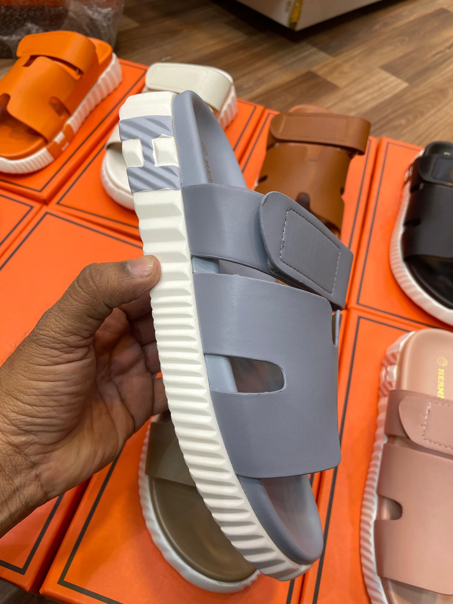 Hermès Style H-Cut Platform Slides