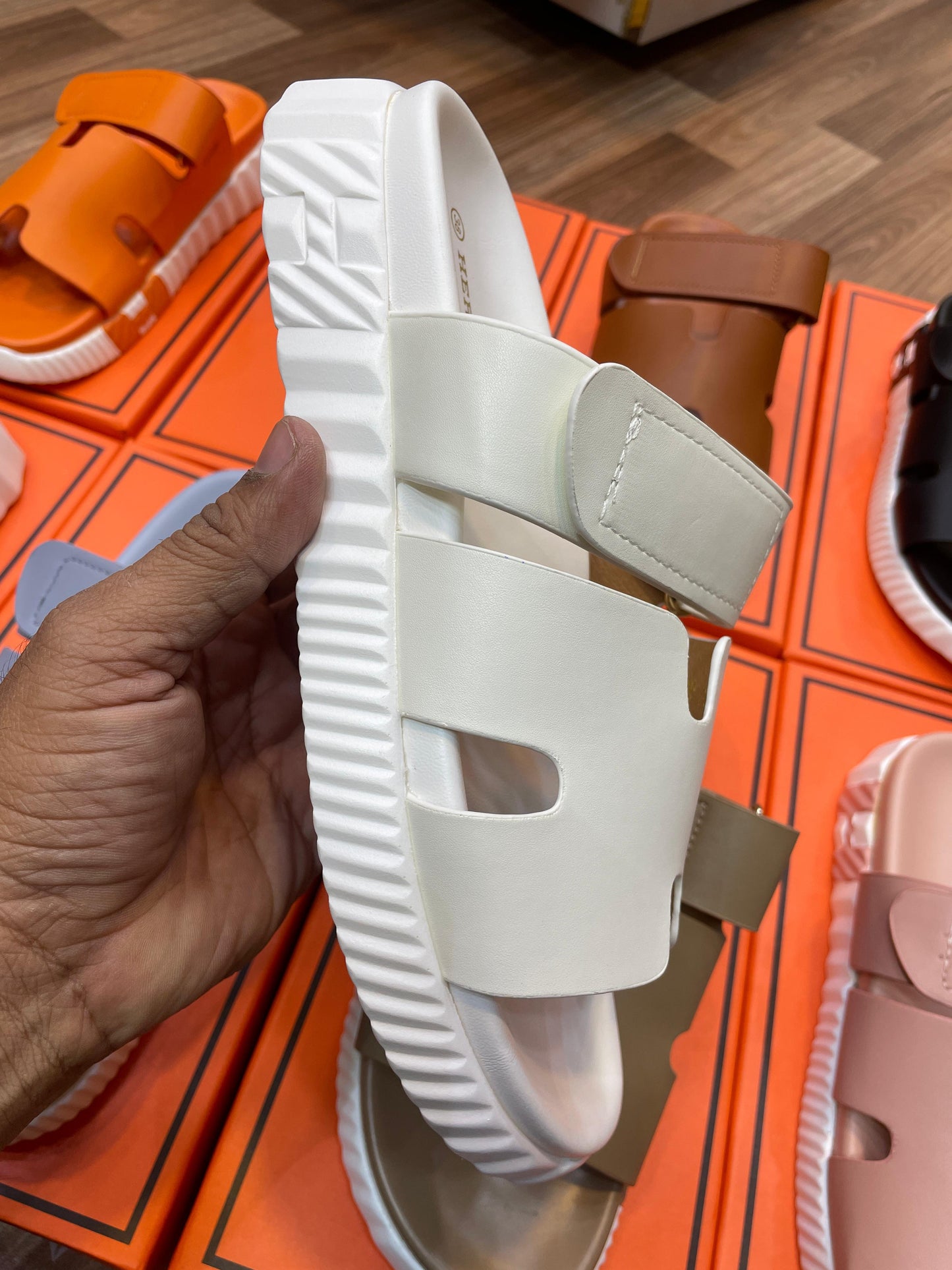 Hermès Style H-Cut Platform Slides