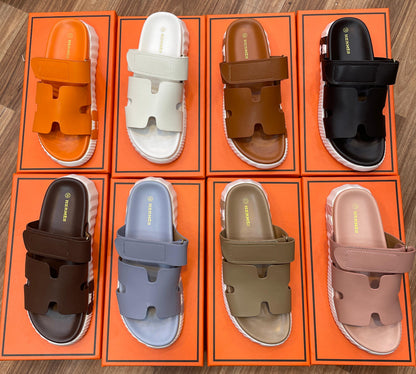 Hermès Style H-Cut Platform Slides