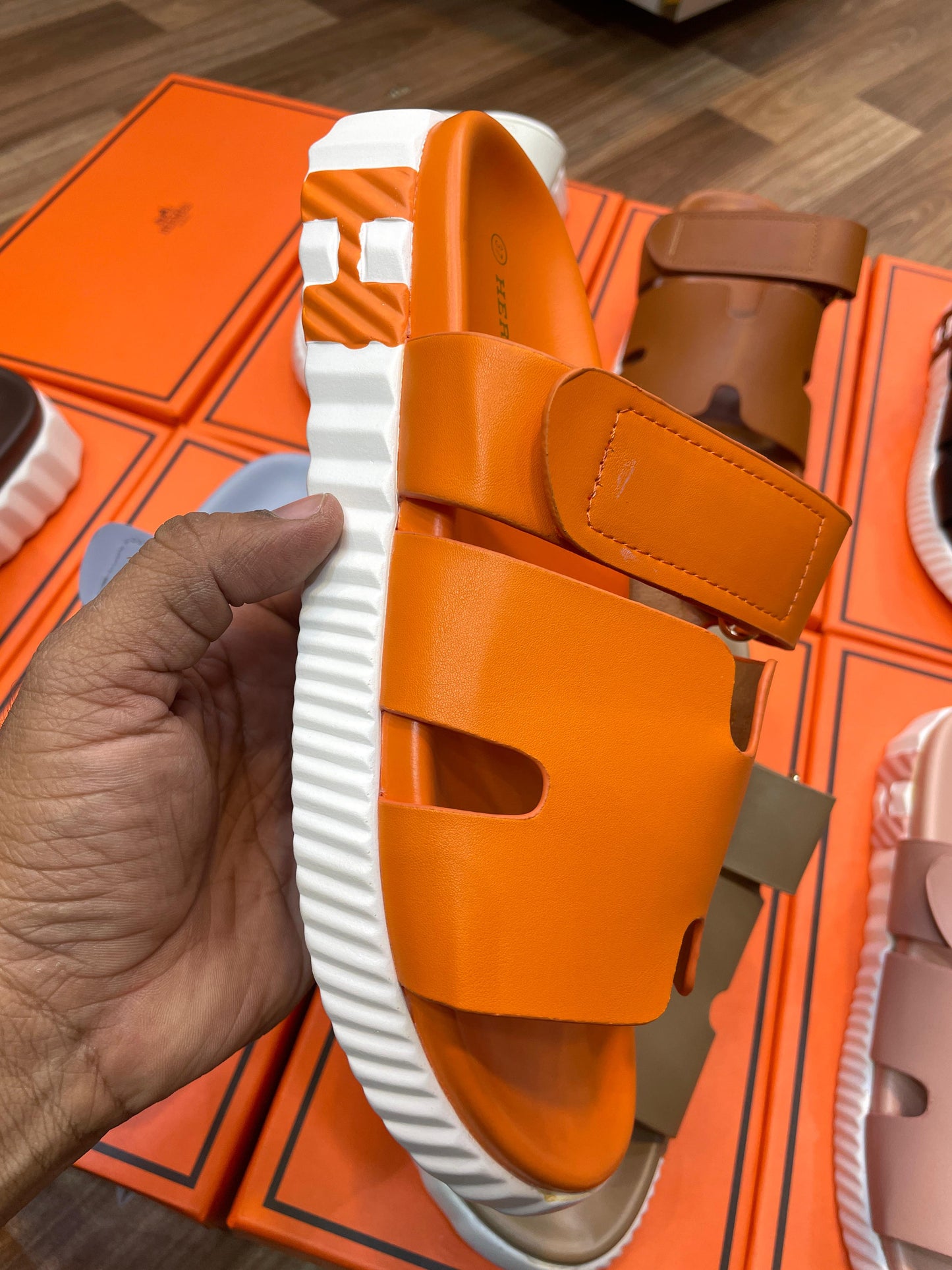 Hermès Style H-Cut Platform Slides