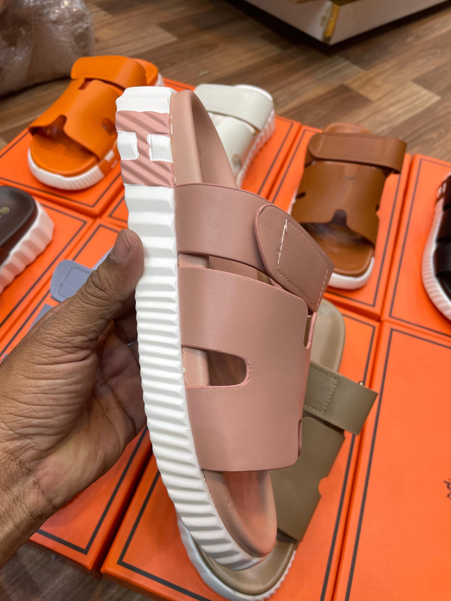 Hermès Style H-Cut Platform Slides