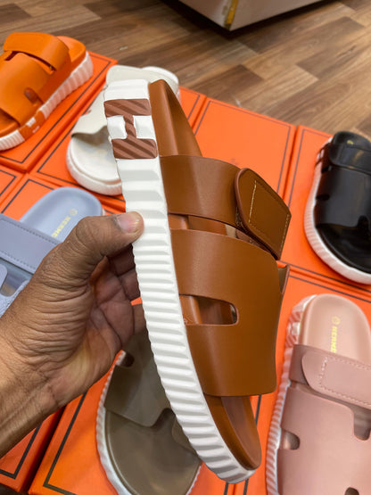 Hermès Style H-Cut Platform Slides