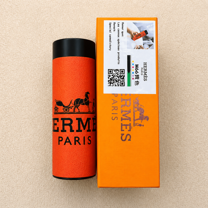 Hermès Inspired Thermal Bottle – Orange Classic (Paris Style)