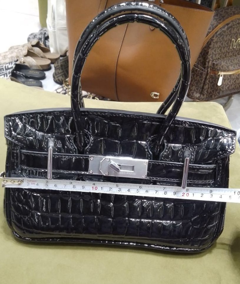 Hermès Style Croc-Embossed Mini Top-Handle Bag