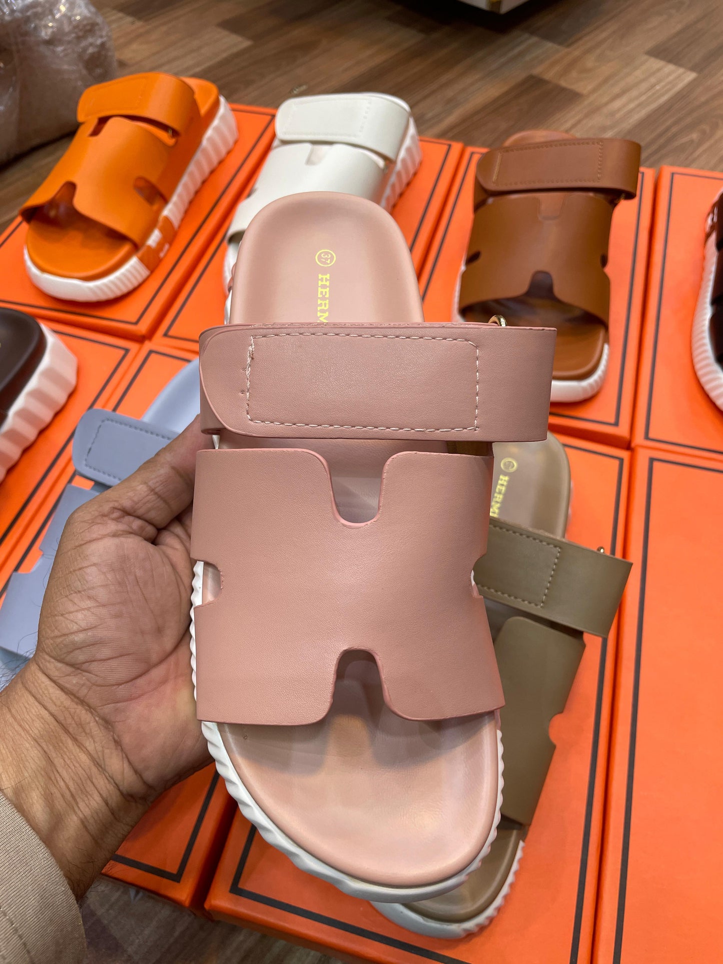 Hermès Style H-Cut Platform Slides