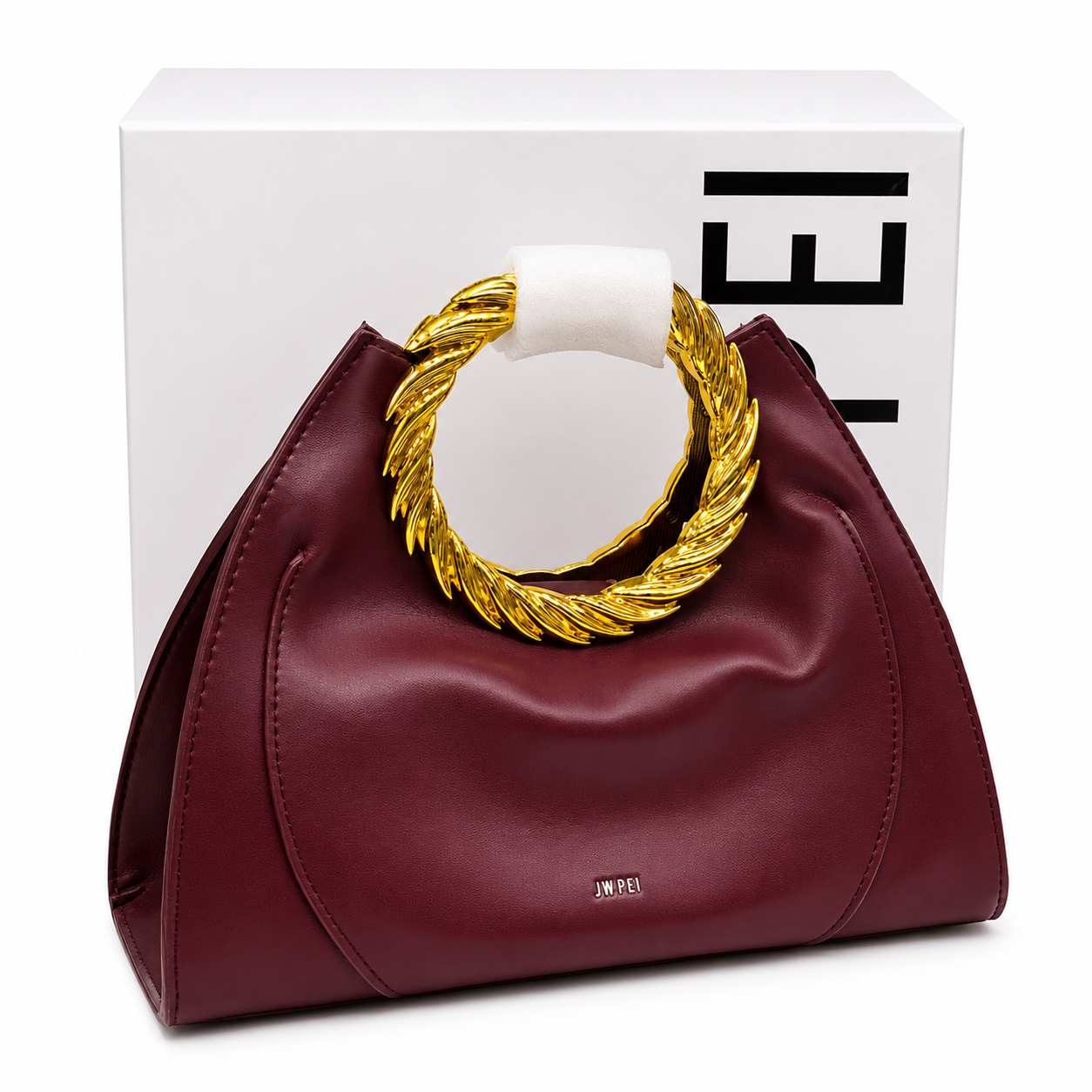 JW PEI Metallic Gold Spiral Handle Handbag