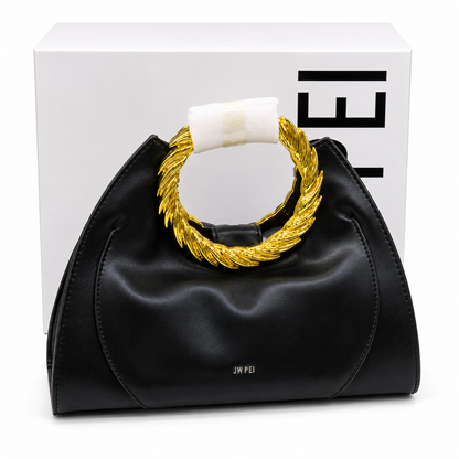 JW PEI Metallic Gold Spiral Handle Handbag