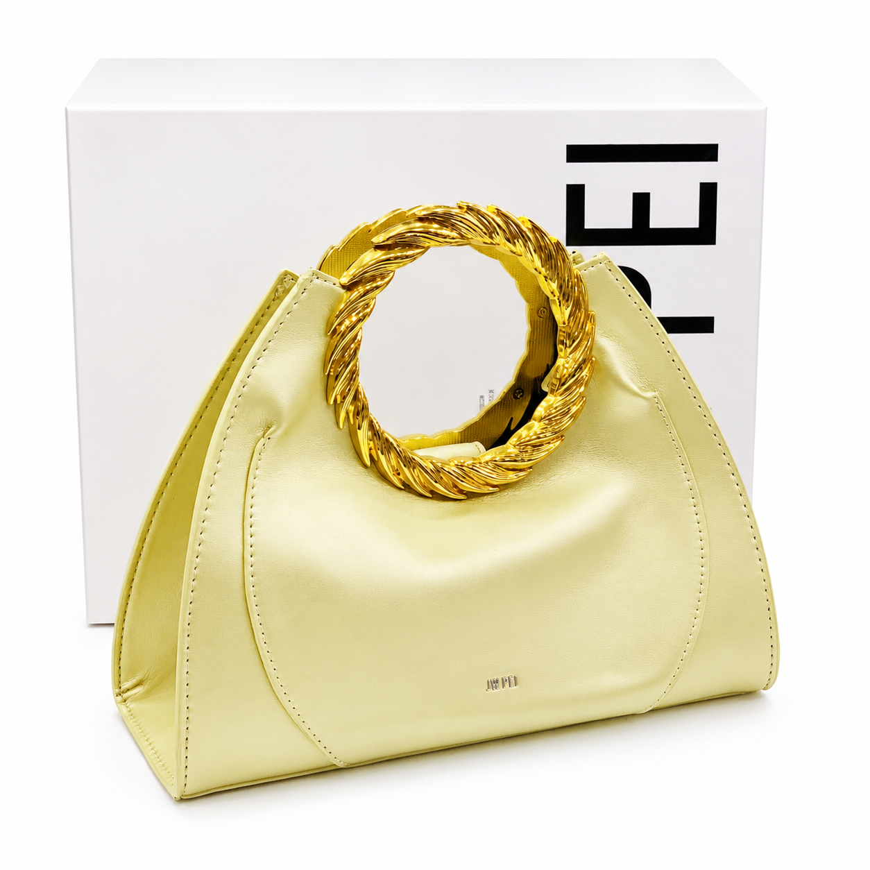 JW PEI Metallic Gold Spiral Handle Handbag