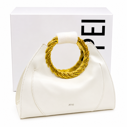 JW PEI Metallic Gold Spiral Handle Handbag