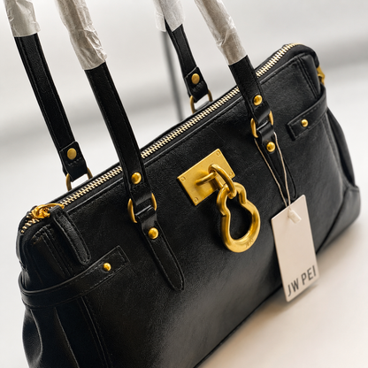 JW PEI Ring Lock Leather Shoulder Tote Bag