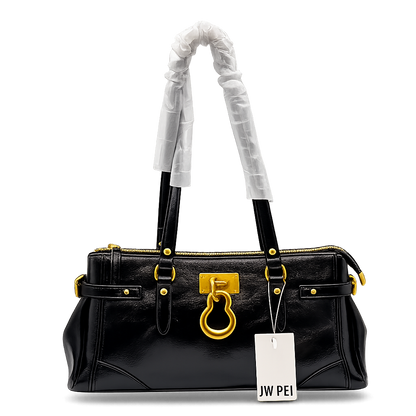 JW PEI Ring Lock Leather Shoulder Tote Bag