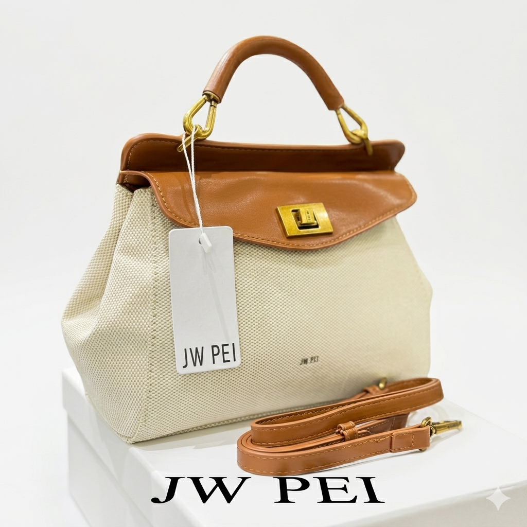 JW Pei Style Top Handle Canvas Bag