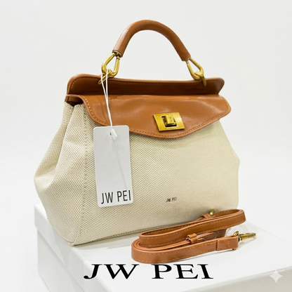 JW Pei Style Top Handle Canvas Bag
