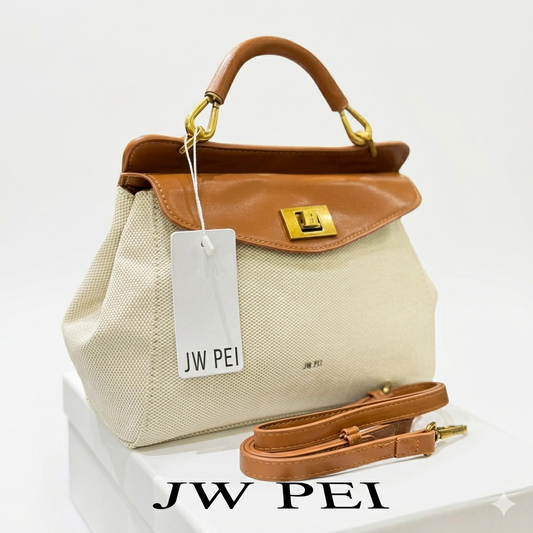 JW Pei Style Top Handle Canvas Bag
