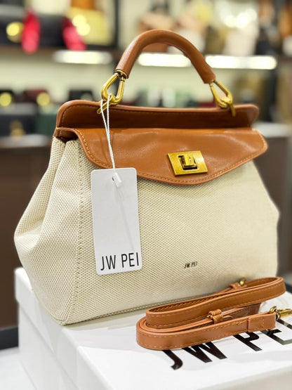 JW Pei Style Top Handle Canvas Bag